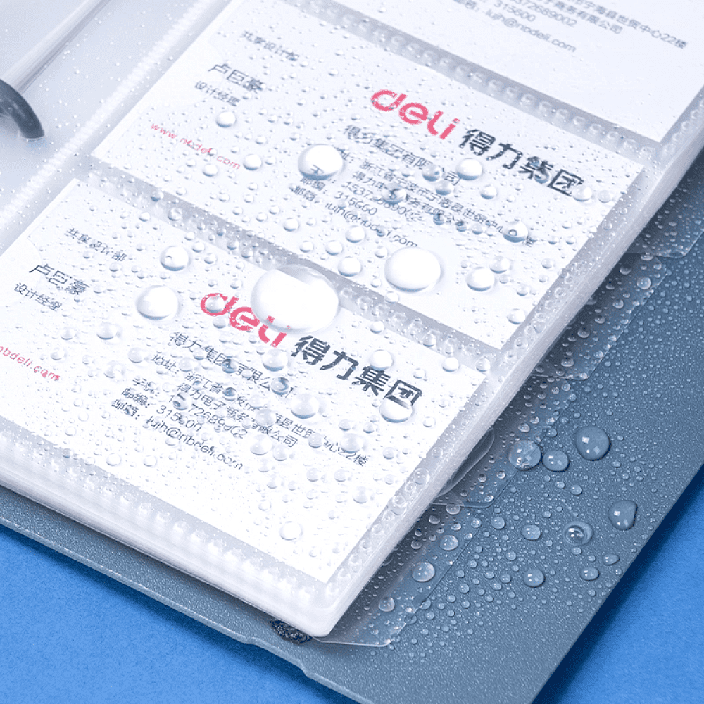 Визитница настольная "Deli", 140х198 мм, 90 карт, черный - 5