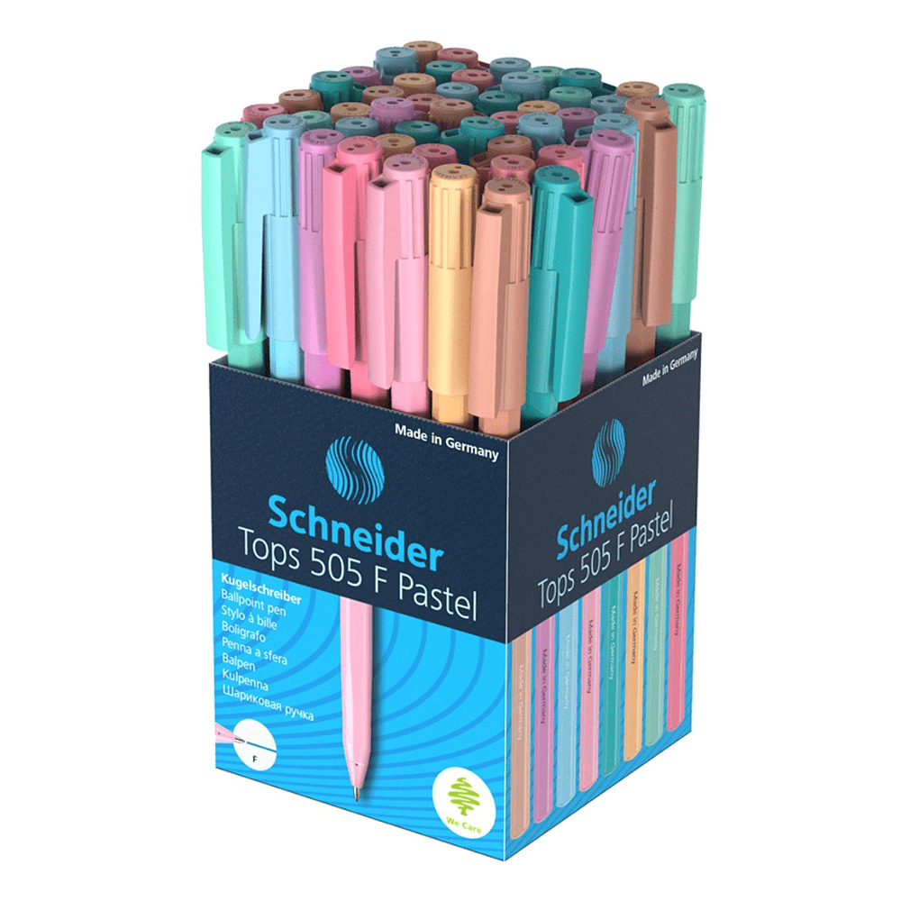 Ручка шариковая "Schneider Tops 505 F Pastel" 0,4мм, стержень синий, ассорти - 6