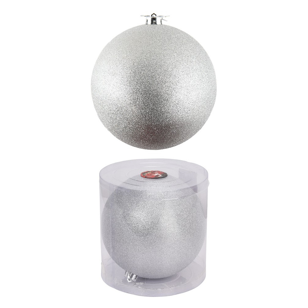  Шар елочный "Блеск", 20 см, пластик, серебро