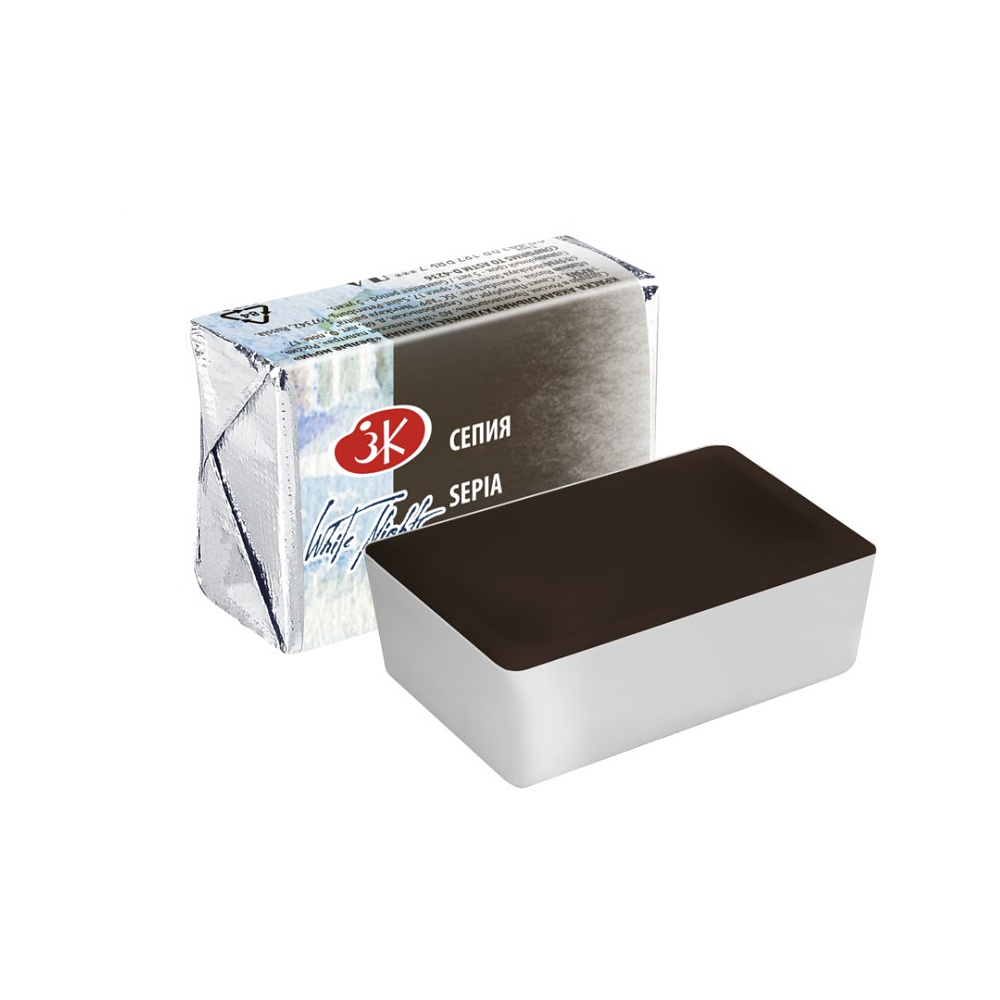 Краски акварельные "Белые ночи", 413 сепия, кювета