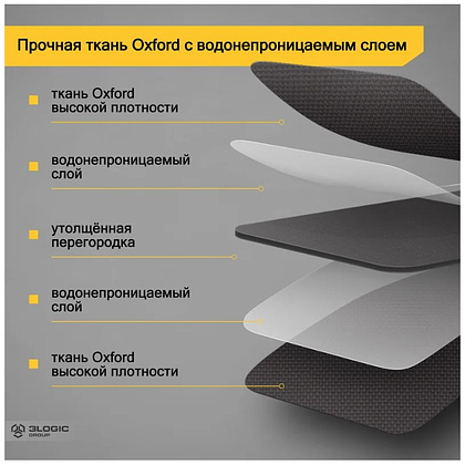 Сумка для инструментов Deli YS EDL430116, 360х180х250 мм, ткань Oxford, черный, желтый - 9