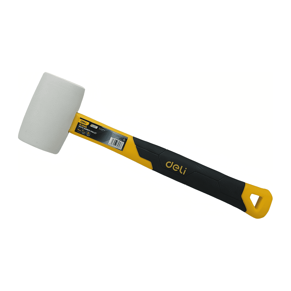 Киянка резиновая Deli YS EDL5916B, 0.45 кг, фибергласовая рукоятка, белая