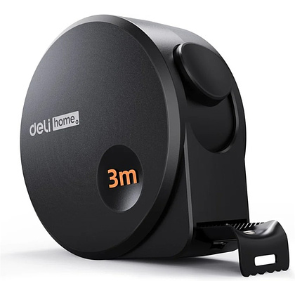 Рулетка Deli HS EHT8316, 3 м х 16 мм, Soft Touch, черный