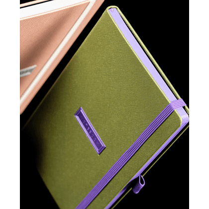 Блокнот "Shell lime", А5, 96 листов, зеленый, срез фиолетовый - 6