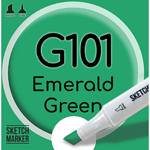 Маркер художественный "Brushmarker", двухсторонний, G101 зеленый изумрудный