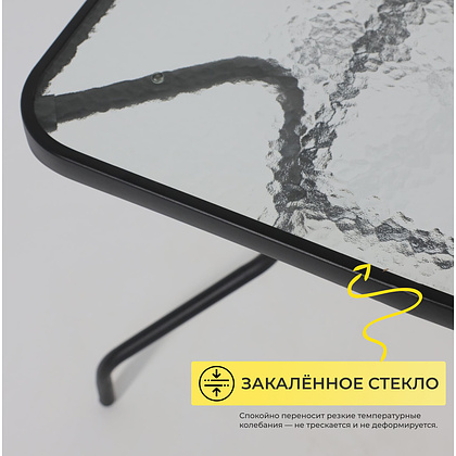 Комплект мебели садовой AksHome PICNIC (стол 1шт, 4 кресла, зонт 1шт), серый, черный - 8