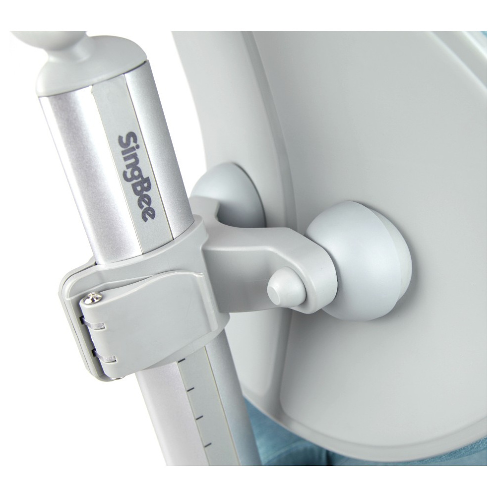 Кресло детское SingBee Cobee 138, ткань, серый, пластик, корпус серый, подставка для ног, с чехлом серым - 7