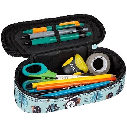 Пенал CoolPack "Shoppy", 1 отделение, голубой, черный - 2