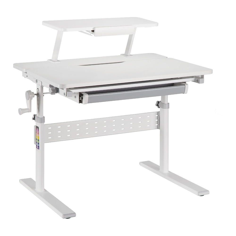 Комплект Ergosmart ученический Smart 80: стол E602 GREY, полка к столу E611 WHITE, накладка Е511