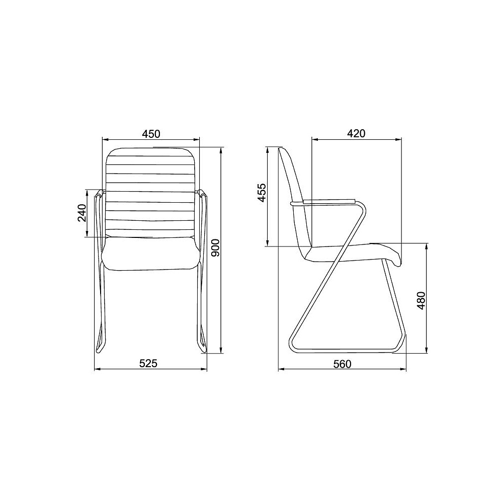 Кресло для посетителей SitUp TASK chrome экокожа, кремовый - 2