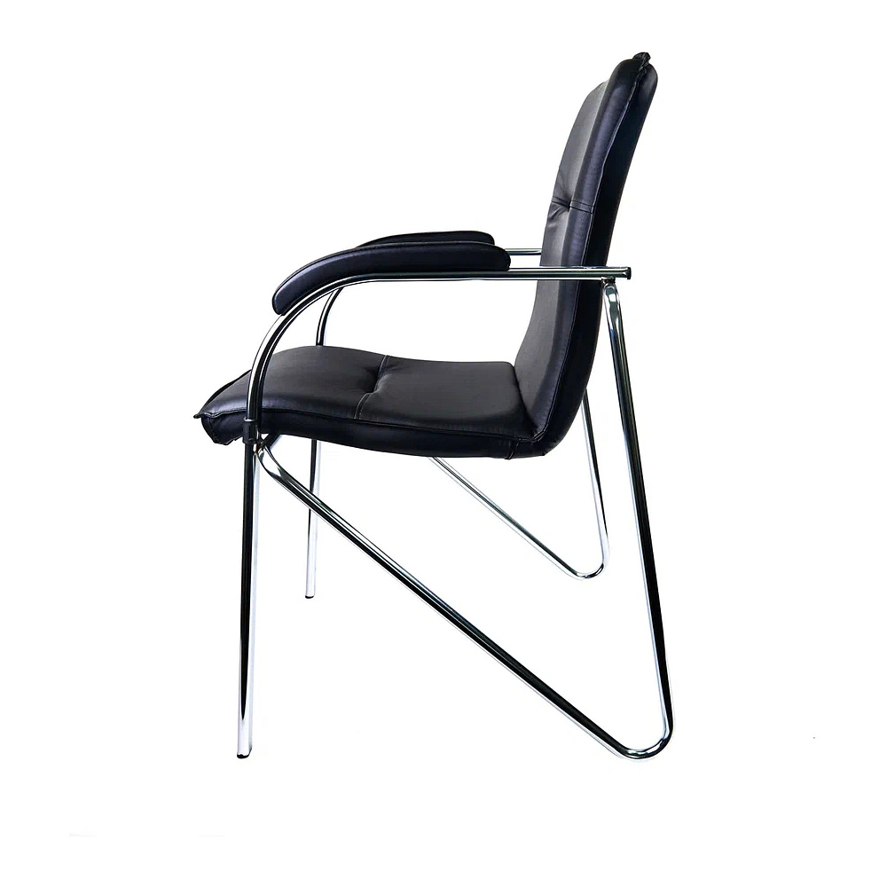 Кресло для посетителей PMK "Samba Pegasso Black", мягкие подлокотники, экокожа - 7