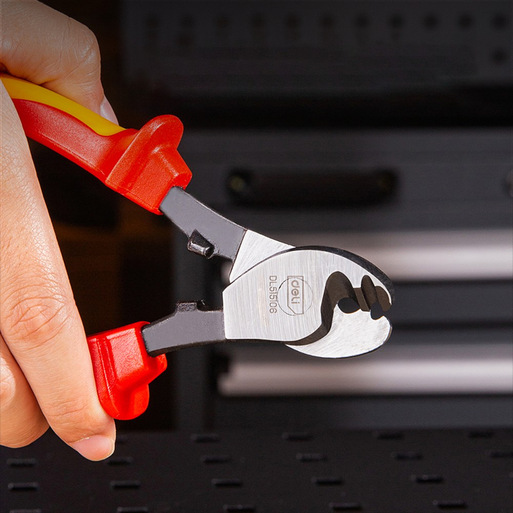 Кабелерез диэлектрический Deli YS EDL515106, 160 мм, красный, желтый - 3