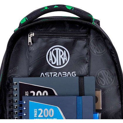 Рюкзак школьный "Neo Football", полиэстер, черный, зеленый - 9