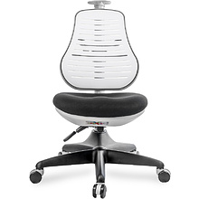 Кресло детское Comf-Pro С3 317 Chair, пластик, ткань, белый, черный, пластик, корпус черный, серый, с чехлом салатовым