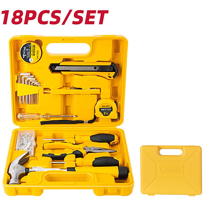 Набор инструмента Deli YS EDL1018J, 18 предметов, кейс, желтый - 2