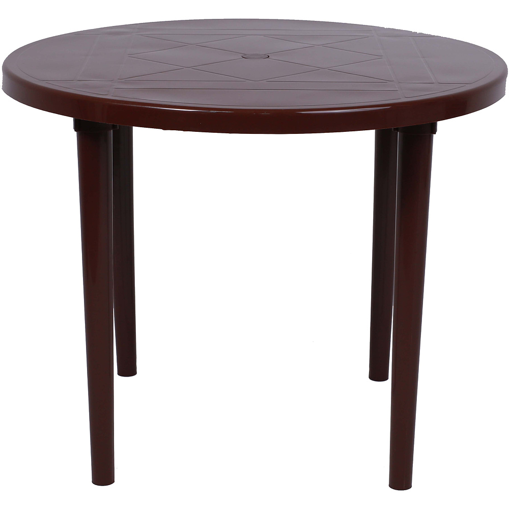 Стол круглый, 900х900х710 мм, пластик, шоколадный - 2