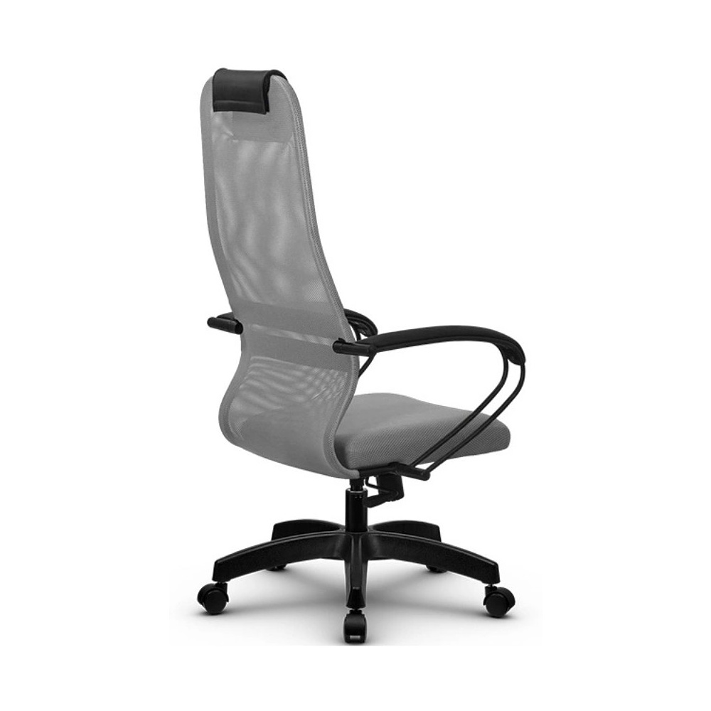 Кресло для руководителя "METTA BP-8 PL №24" сетка, пластик, светло-серый - 3