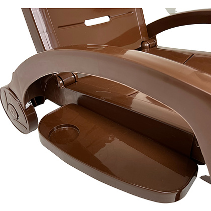 Шезлонг складной на колесах, пластик, шоколадный - 14