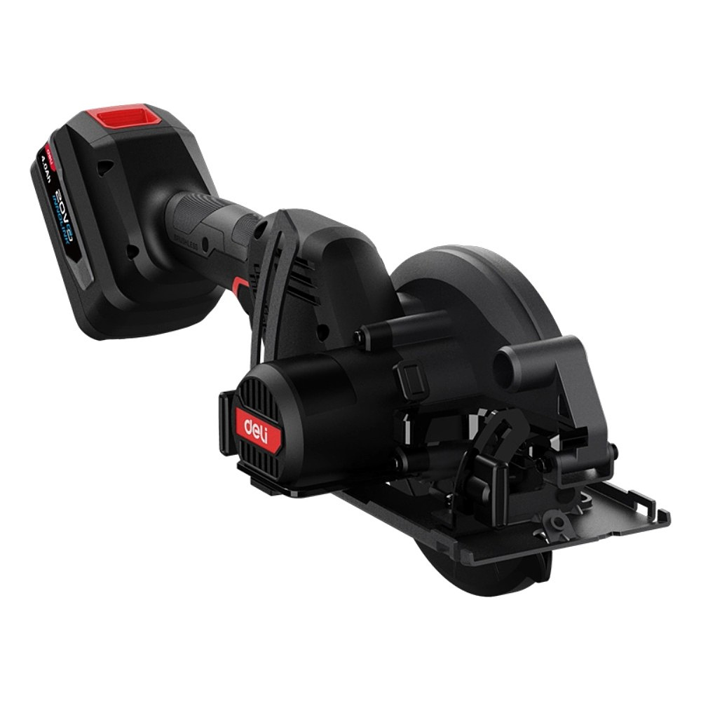 Пила циркулярная Deli RS EDE-YJ20-1D4, аккум., 150 мм, 6900 об/мин., до 40 мм., 4 А·ч*2, з/у 2А, коробка, черный - 4
