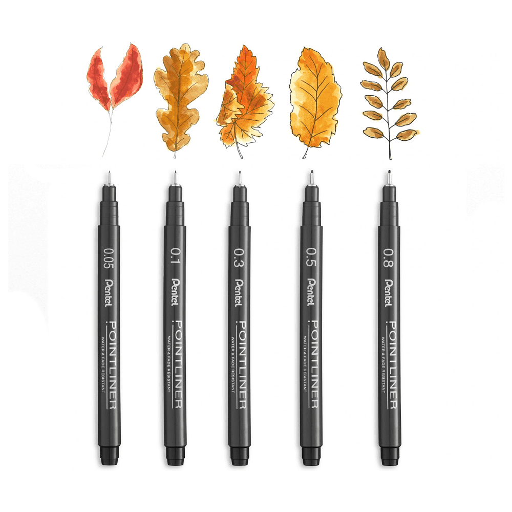 Набор ручек капиллярных "Pointliner", 5 шт, черный - 4