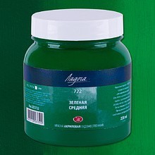 Краски акриловые "Ладога", 722 зеленая средняя, 220 мл., банка