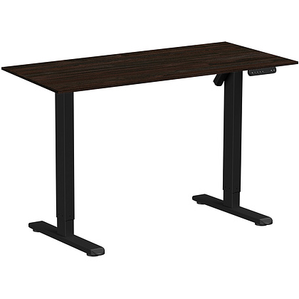 Стол с электроприводом WellDesk Basic 1300x675х18 черный/дуб термо черно-коричневый (9191456+9178193)