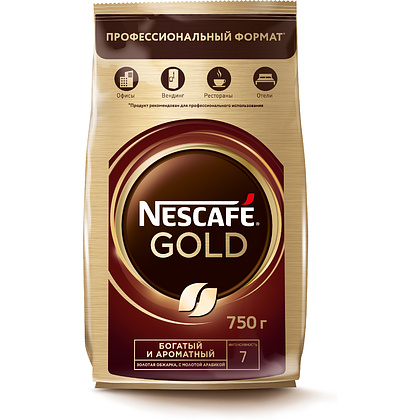 Кофе Nescafe Gold растворимый сублимированный с добавлением натурального молотого кофе, 750 г - 2