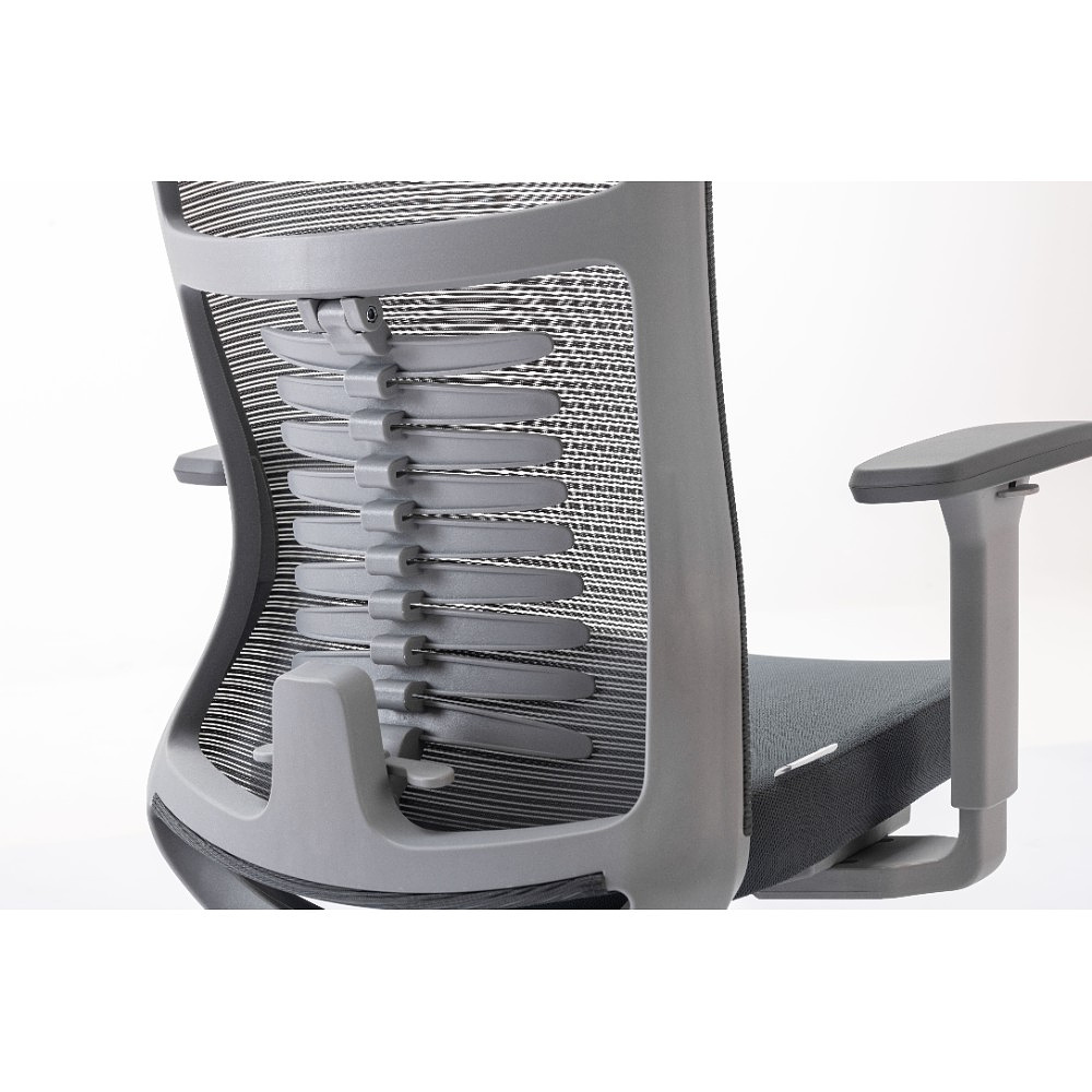 Кресло для руководителя EVOLUTION "FISHBONES", ткань, сетка, пластик, серый - 14