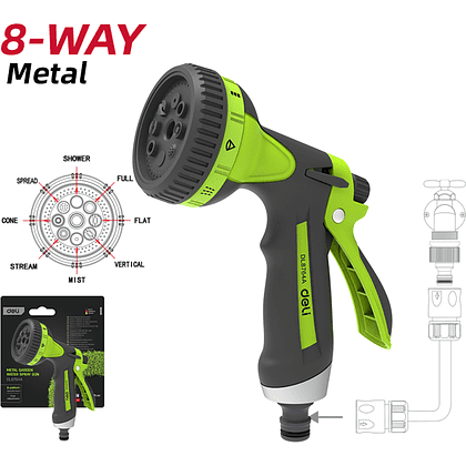 Пистолет-распылитель Deli GS EDL8764A, 3/4", 8 функций - 2