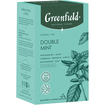 Чайный напиток "Greenfield Tisane Double Mint", 20 пакетиков x 1.8 г, с мятой - 3