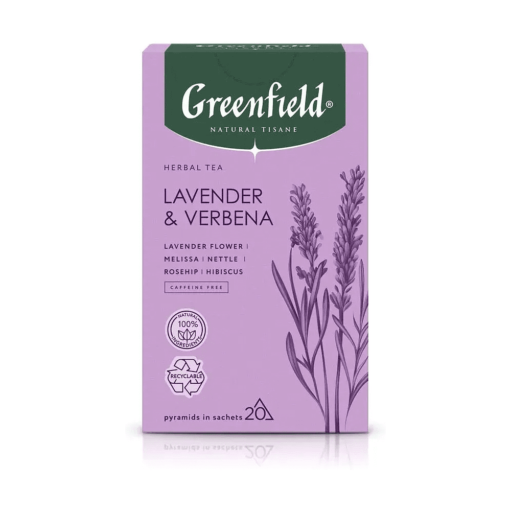 Чайный напиток "Greenfield Tisane Lavender&Verbena", 20 пакетиков x 1.8 г, с лавандой и вербеной