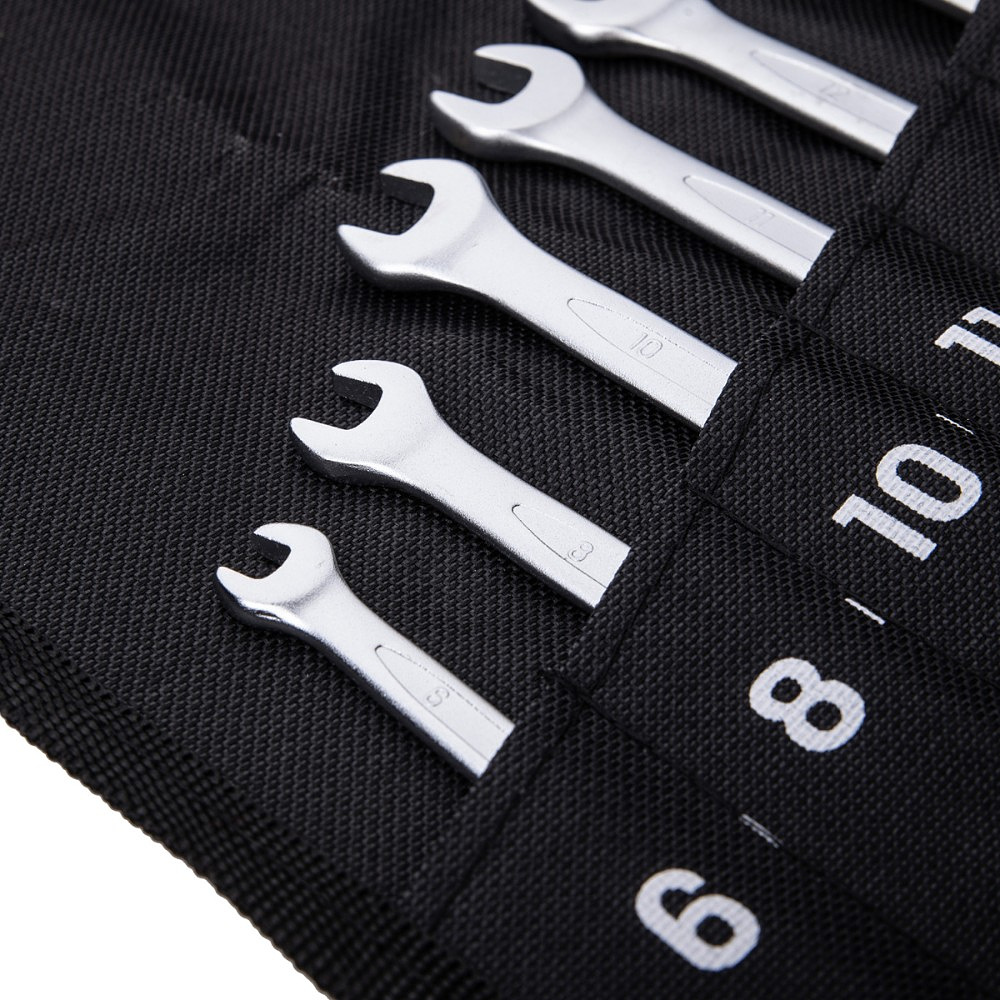 Ключ комбинированный "Deli" набор 12 шт., 6-24 мм, чехол, серебристый - 7