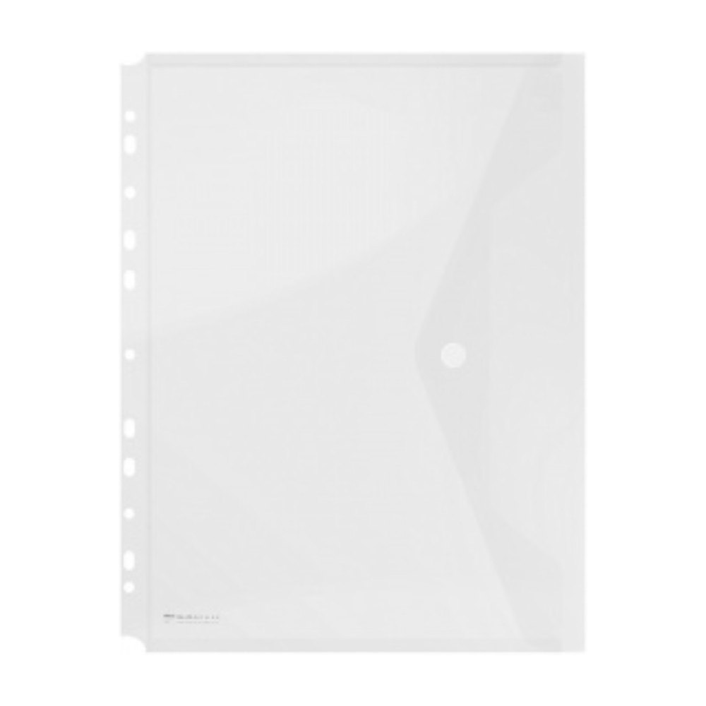 Папка конверт на кнопке "Donau", прозрачный, А4