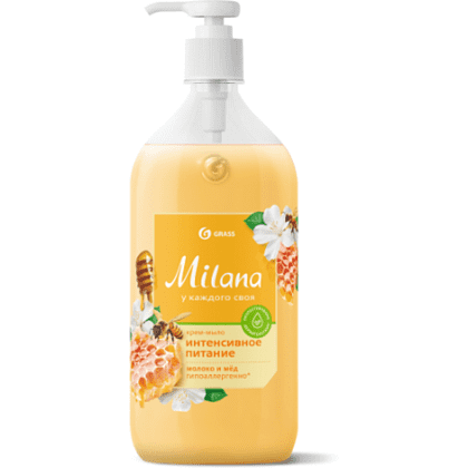 Крем-мыло "Milana", 1 л, молоко и мед