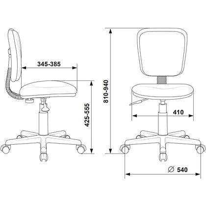 Кресло детское Бюрократ CH-204NX, ткань, темно-синий космонавт, пластик - 7