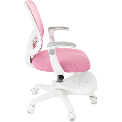 Кресло детское Бюрократ Burokids 3, сетка, ткань, пластик, корпус белый, подставка для ног, розовый - 10