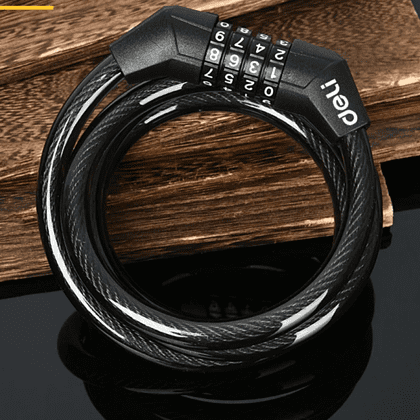 Замок тросовый велосипедный Deli YS EDL508051, 10 x 1200 мм, кодовый - 4