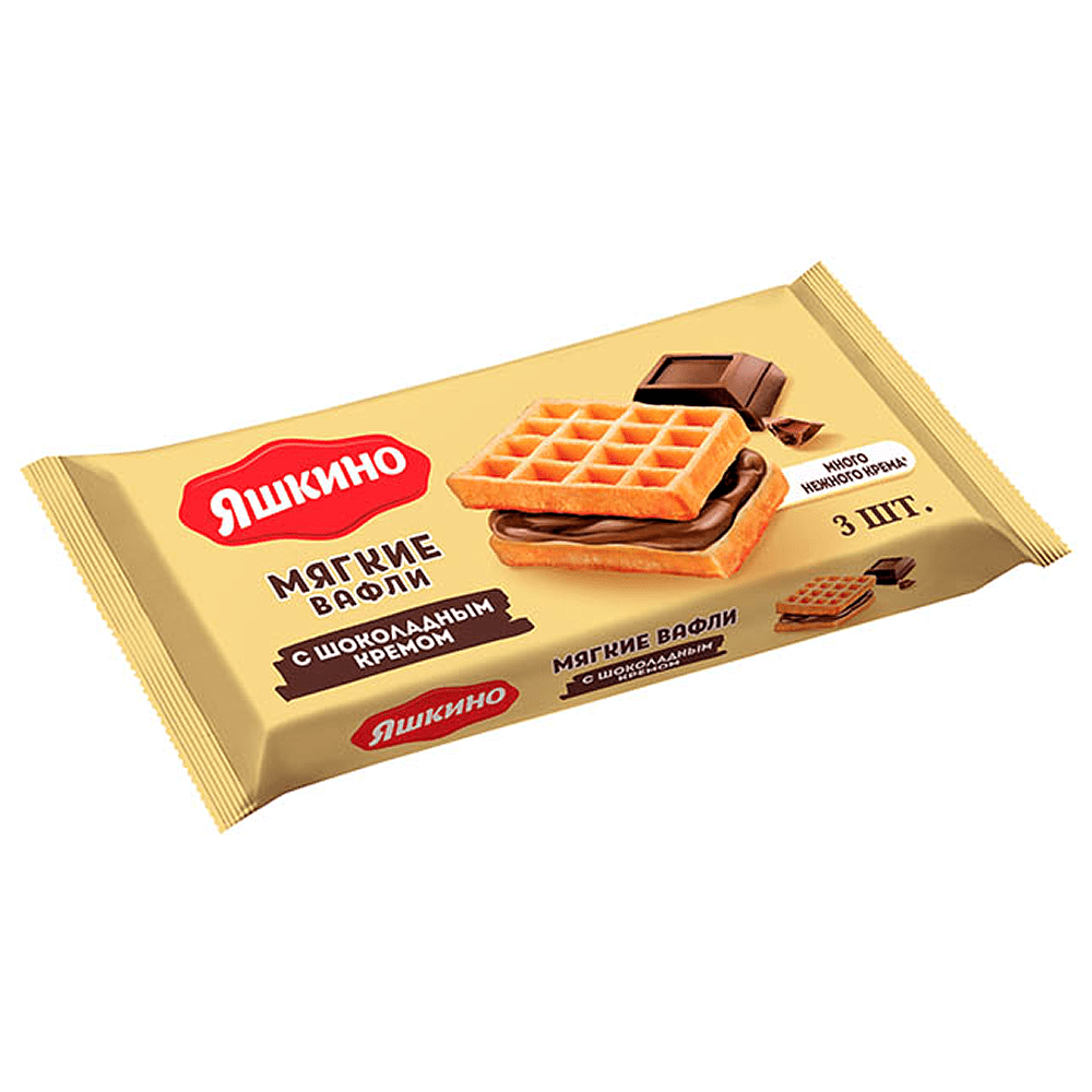Вафли мягкие "Яшкино" с шоколадным кремом, 120 гр 