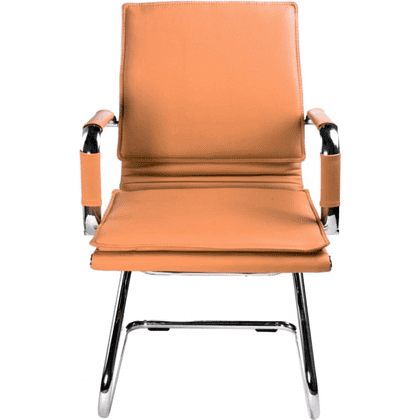 Кресло на полозьях "Бюрократ Ch-993-Low-V", экокожа, светло-коричневый, металл хром - 3