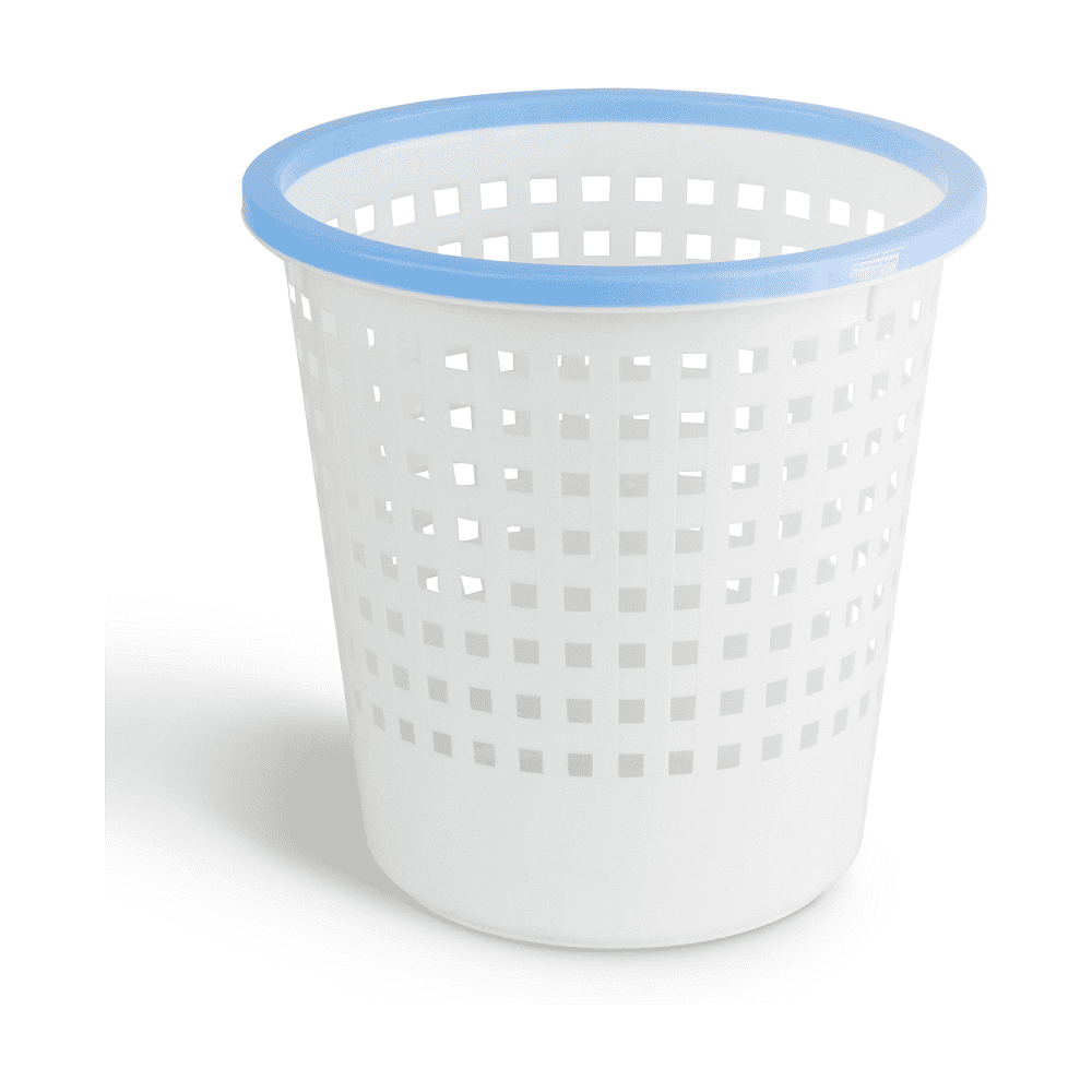Урна для мусора "Deli", 11.5 л, пластик, белый, голубой