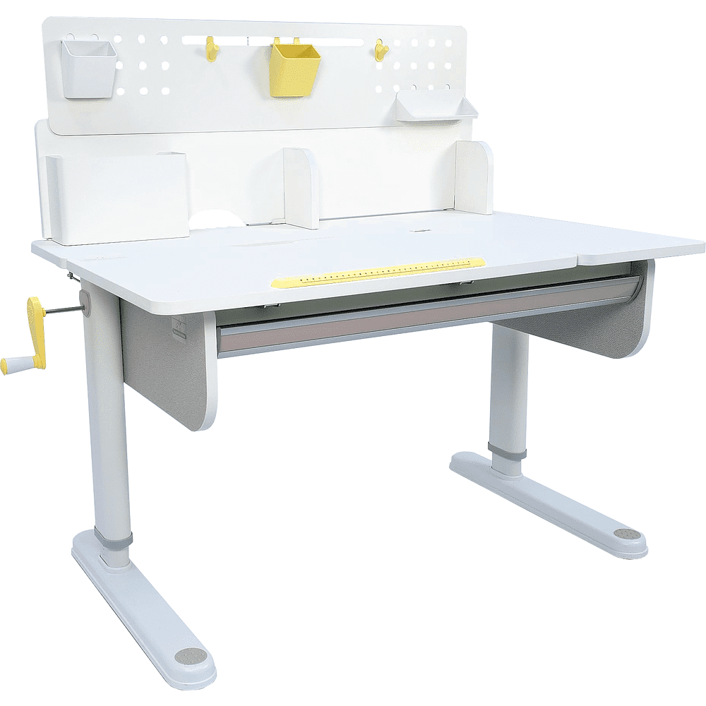 Комплект Ergosmart ученический Caravel S: стол регулируемый Caravel S, полка с подставкой для книг Wooden space S