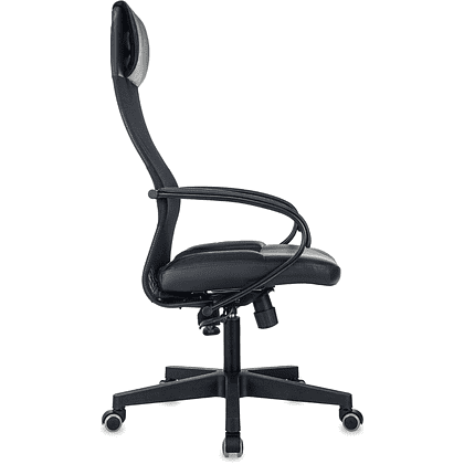 Компьютерное кресло "Бюрократ CH-NOVA LUX", сетка, экокожа, пластик, черный - 4