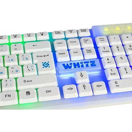 Клавиатура Defender "White Rainbow GK-172 RU", USB, проводная, белый - 2