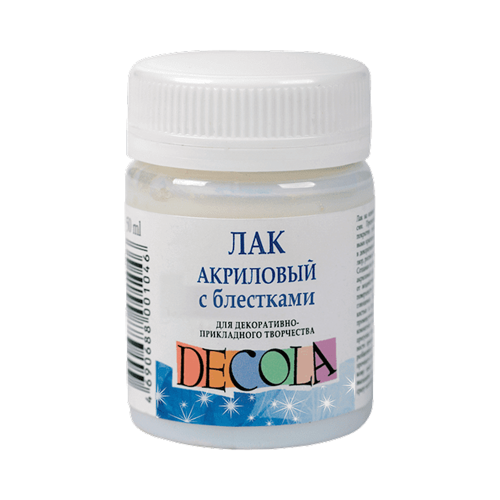 Лак акриловый "Decola" с блестками, 50 мл