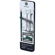 Карандаш чернографитный "Artea", 3B-2H, 6 шт.