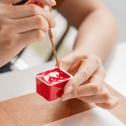 Краски гуашевые "Himi Jelly Cup", ориентальный красный, набор  рефилов 4 шт., 30 мл. - 7