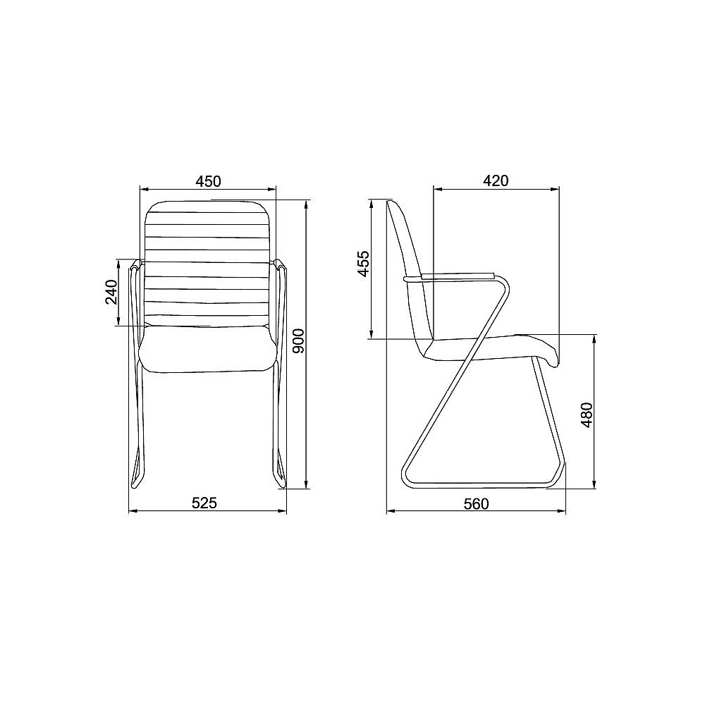 Кресло для посетителей SitUp TASK Chrome, экокожа бежевый - 3