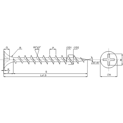 Саморез 4.8х127 мм для монтажа ГКЛ к дереву, фосфат, 200 шт. - 2