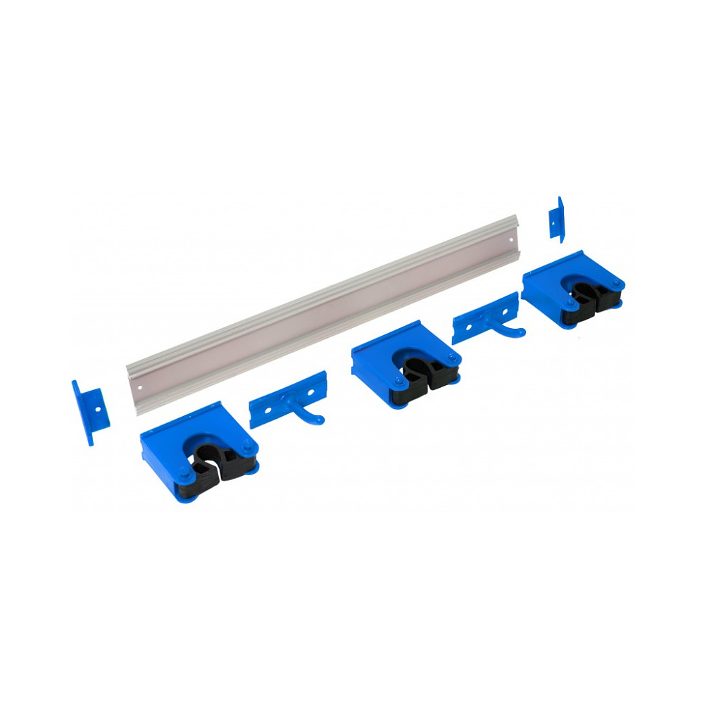 Держатель для инвентаря настенный, на 5 позиций, синий