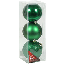 Шар елочный "253238", 15 см, пластик, ассорти, 3шт/уп.